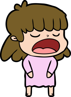 Çizgi filmdeki kadın bir insan tarafından yüksek sesle çizilmiş.