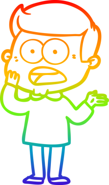 gökkuşağı gradyanı çizimi bir insan tarafından çizilmiş şok bir adam