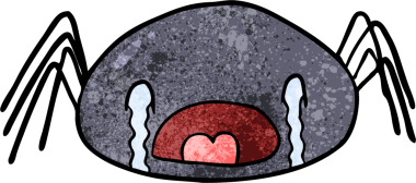 Bir insan tarafından çizilmiş karikatür cadılar bayramı örümceği ağlıyor