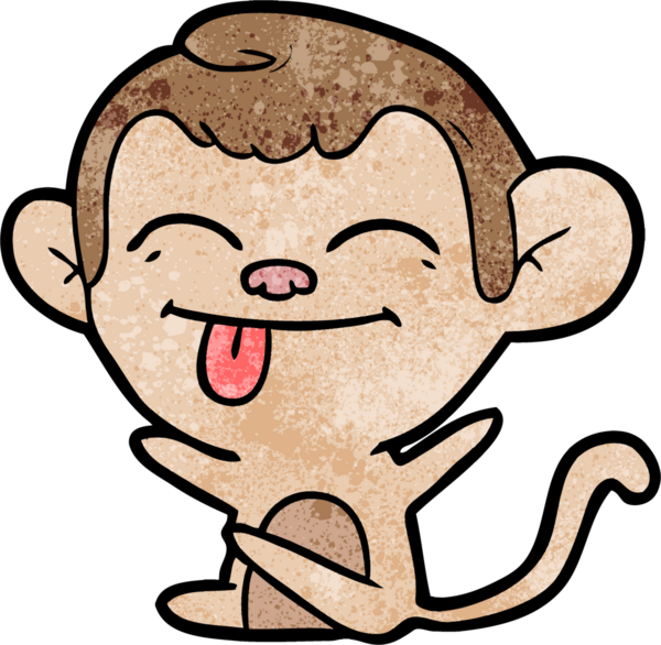 Bir insan tarafından çizilmiş komik çizgi maymun.