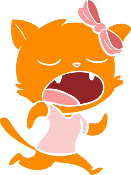 Bir insan tarafından çizilmiş düz renkli çizgi film.