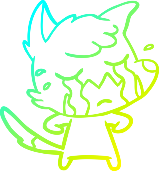 Bir insan tarafından çizilmiş ağlayan tilki çizgi filmi.