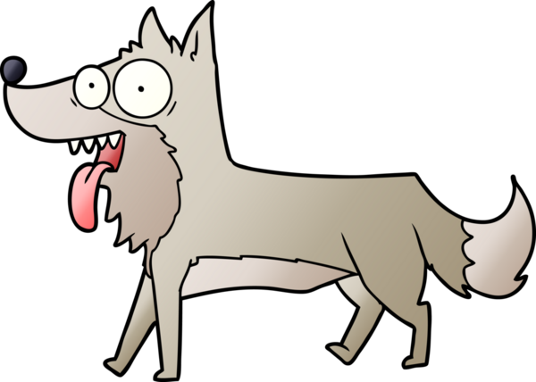 Bir insan tarafından çizilmiş mutlu bir köpek.