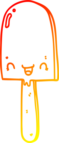 Bir insan tarafından çizilmiş bir buz lolipopunun sıcak çizgi çizimi