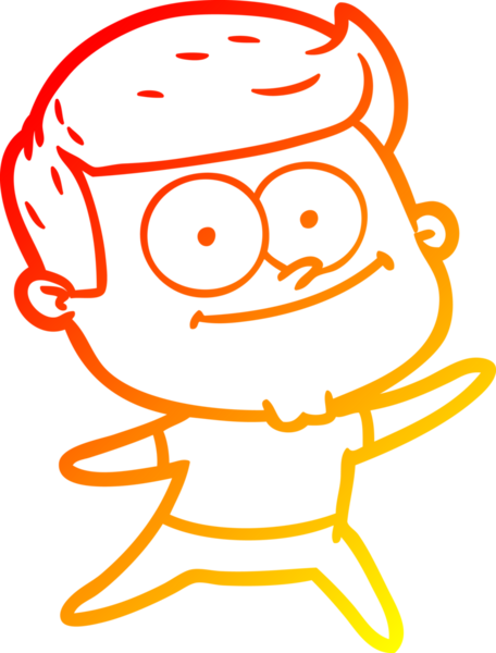 Bir insan tarafından çizilmiş mutlu bir adamın çizgi çizimi.