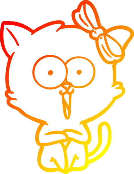 Bir insan tarafından çizilmiş çizgi film kedisinin sıcak çizgi çizimi