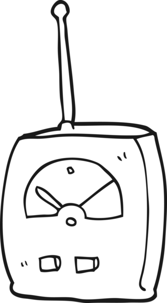 Bir insan tarafından çizilmiş siyah beyaz karikatür bilim ekipmanları