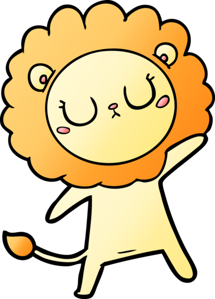 Bir insan tarafından çizilmiş çizgi film aslanı.