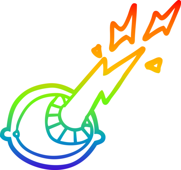 Gökkuşağı gradyan çizgi çizimi bir insan tarafından çizilmiş ürkütücü sihirli göz.