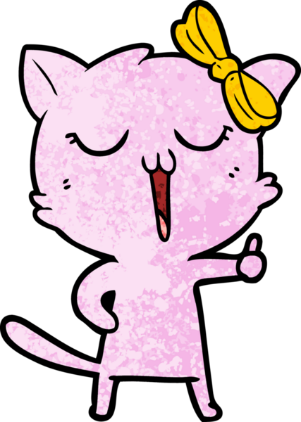 Bir insan tarafından çizilmiş çizgi film kedisi.