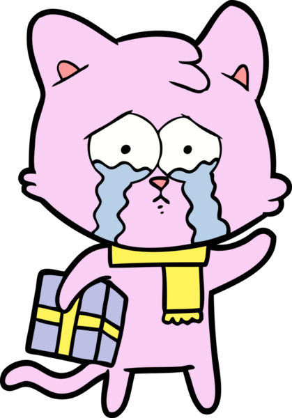 Bir insan tarafından çizilmiş çizgi film kedisi.