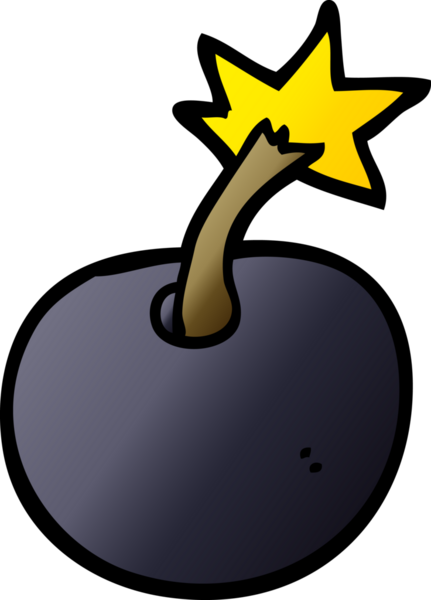 Bir insan tarafından çizilmiş bir karikatür bombası.