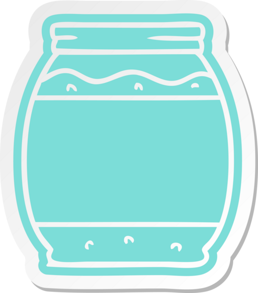 Bir insan tarafından çizilmiş çilek reçelinin karikatür etiketi.