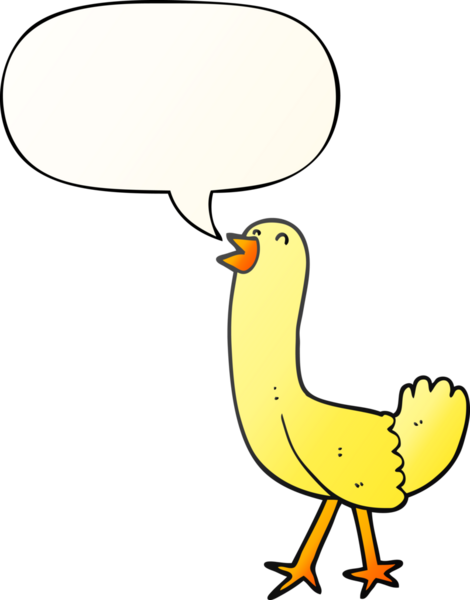 bir insan tarafından çizilmiş yumuşak eğimli konuşma baloncuklu çizgi film kuşu