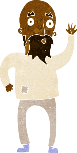 Çizgi film sakallı adam bir insan tarafından çizilmiş.