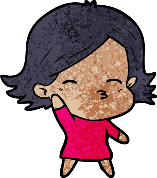 Bir insan tarafından çizilmiş karikatür kadın.