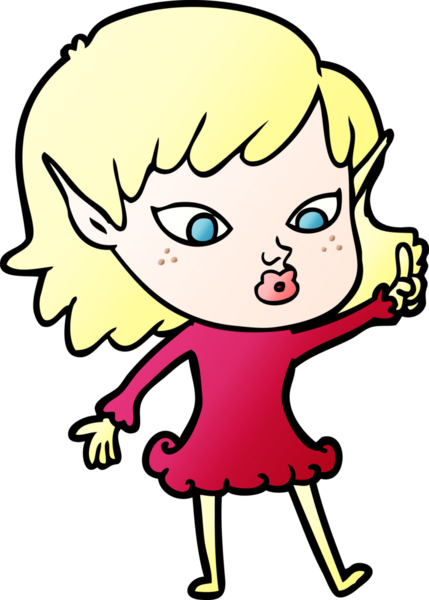 Bir insan tarafından çizilmiş güzel elf kızı.