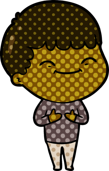 Bir insan tarafından çizilmiş mutlu çocuk çizgi filmi.