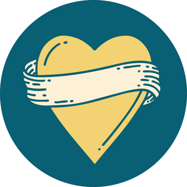 Bir insan tarafından çizilmiş kalp ve bayrağın ikonik dövme şekli