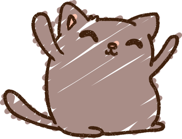 Bir insan tarafından çizilen Mutlu Kedi Tebeşiri