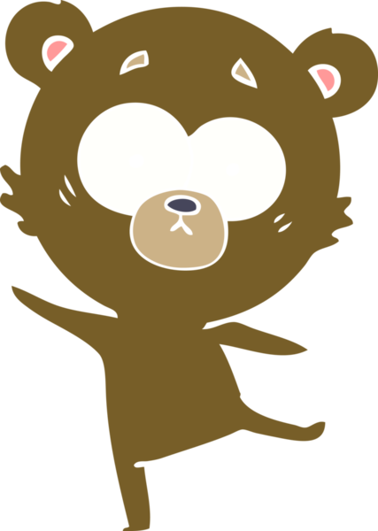 Bir insan tarafından çizilmiş kaygılı ayı düz renk karikatürü