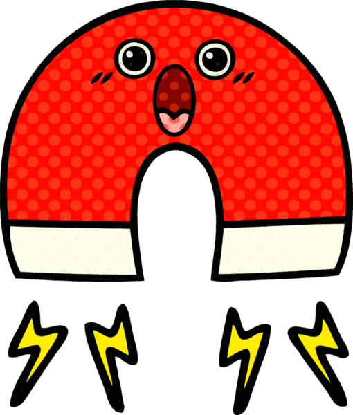 bir insan tarafından çizilmiş bir mıknatısın çizgi roman tarzı