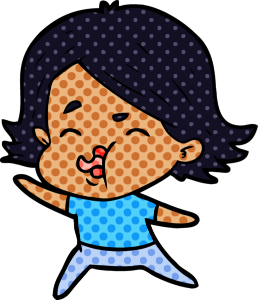 Bir insan tarafından çizilen karikatür kızı.