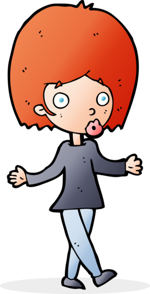 Bir insan tarafından çizilmiş, kafası karışık bir kadın.