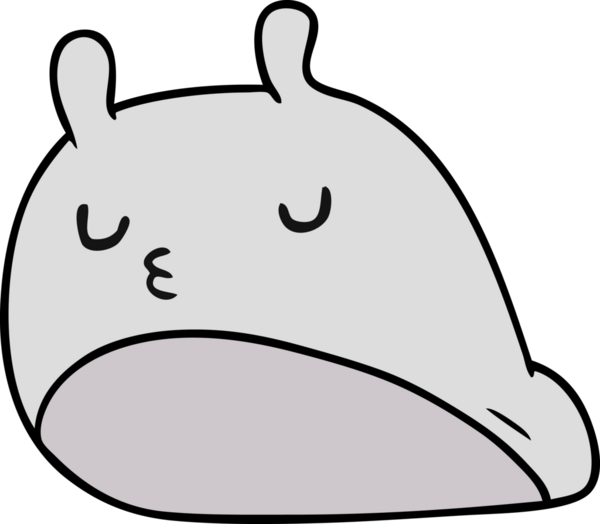 Çizim: kawaii şişman sümüklü böcek bir insan tarafından çizilmiş.