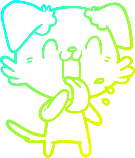 Bir insan tarafından çizilmiş soluyan bir köpeğin soğuk eğimli çizgisi.