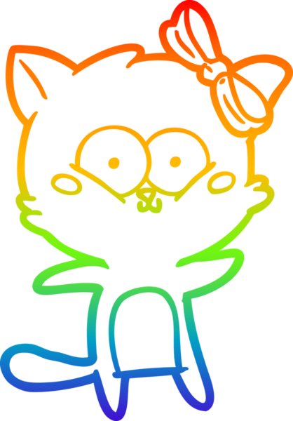 gökkuşağı gradyanı çizimi bir insan tarafından çizilmiş çizgi film kedisi