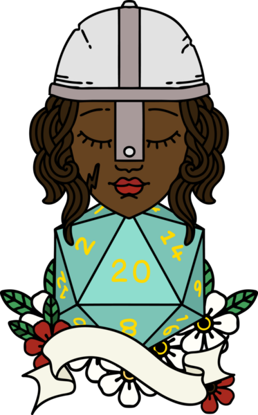 Retro Dövme Tarzı İnsan Dövüşçüsü Bir insan tarafından çizilmiş 20 zar atışıyla