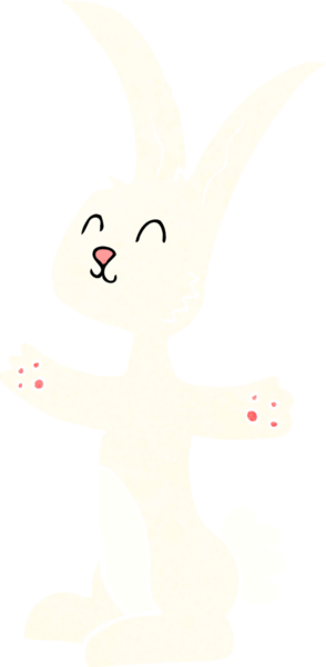 Bir insan tarafından çizilmiş çizgi film tavşanı