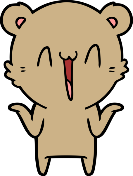 Bir insan tarafından çizilmiş mutlu ayı karikatürü