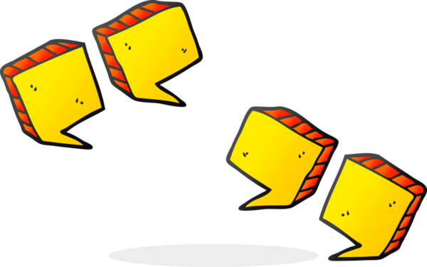 Bir insan tarafından çizilmiş serbest çizim tırnak işaretleri