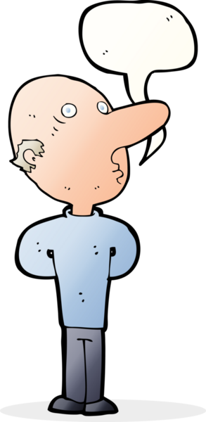 Bir insan tarafından çizilmiş konuşma balonlu keltoş adam.