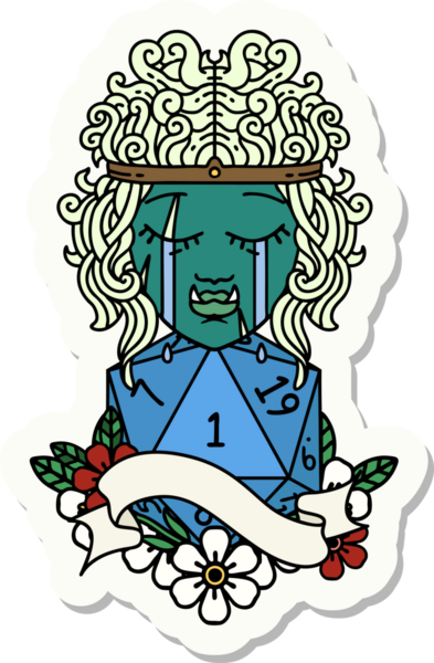 Ağlayan vahşi bir karakterin çıkartması. İnsan tarafından çizilmiş doğal bir yüz.