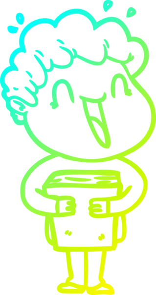 Bir insan tarafından çizilmiş mutlu bir adamın soğuk çizgi çizimi.