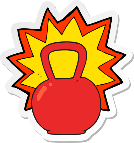 Bir insan tarafından çizilmiş karikatür çanı çıkartması.