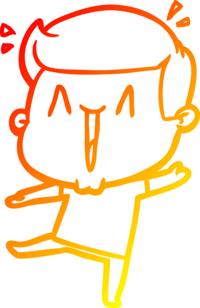 Bir insan tarafından çizilmiş, heyecanlı bir çizgi film çizimi.