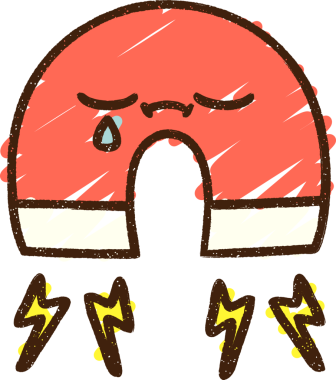 Bir insan tarafından çizilen mıknatıs tebeşiri