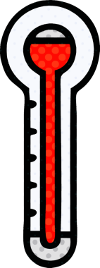 Bir insan tarafından çizilmiş cam termometrenin çizgi romanı.