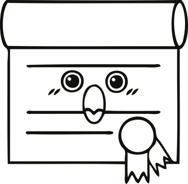 Bir insan tarafından çizilmiş bir sertifikanın çizgi çizimi