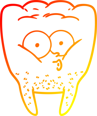 Bir insan tarafından çizilen ıslık çalan bir dişin sıcak çizgi çizimi