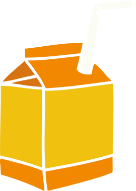 Bir insan tarafından çizilmiş tuhaf bir meyve suyu karikatürü.