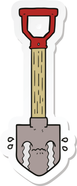 Bir insan tarafından çizilmiş ağlayan kürek çıkartması.