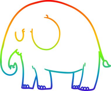 gökkuşağı gradyanı bir insan tarafından çizilmiş bir fil çizimi