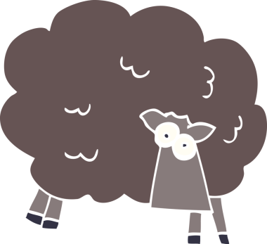 Bir insan tarafından çizilmiş kara koyun.