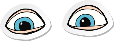 Bir insan tarafından çizilmiş bir çizgi film gözünün çıkartması.