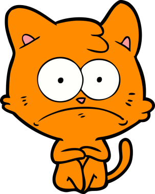 bir insan tarafından çizilmiş sinirli bir kedi.